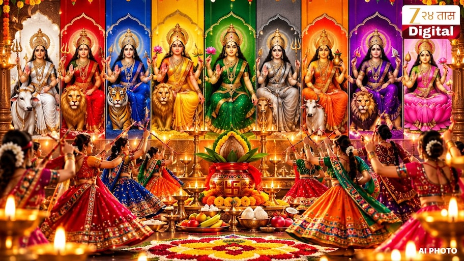 नवरात्री 2026 चे 9 दिवसांचे 9 शुभ रंग कोणते? देवीची 9 रूप, प्रिय नैवेद्य, कोणत्या दिवशी कोणती माळ?
