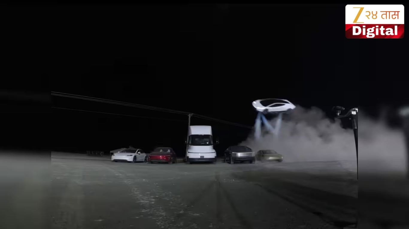 Tesla Roadster flying