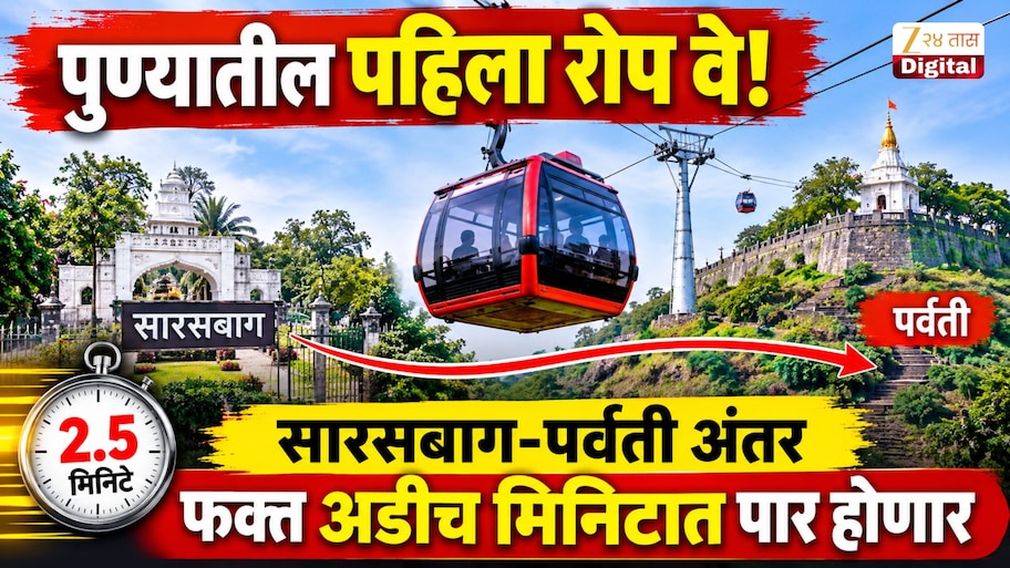 पुणे शहरातील पहिला रोप वे! सारसबाग-पर्वती अंतर फक्त अडीच मिनिटात पार होणार; एकाचवेळी 1500 जणांचा प्रवास
