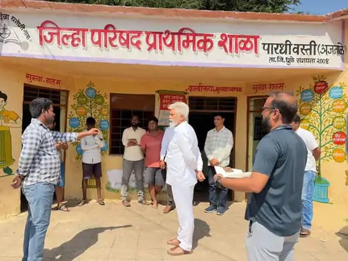 dada bhuse surprise visit dhule zp school 